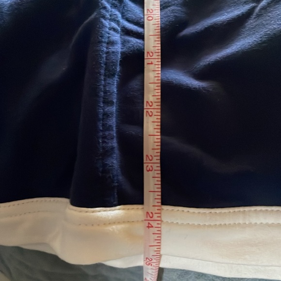 JM Collection Navy and White Accent Zip Jacket Size Gold Tone Zippers & Snaps L - Picture 10 of 10